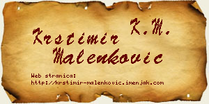 Krstimir Malenković vizit kartica